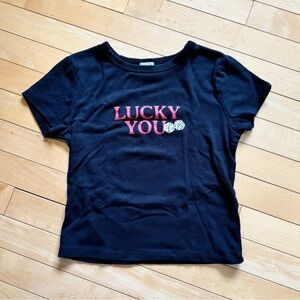 Lucky You dice baby tee